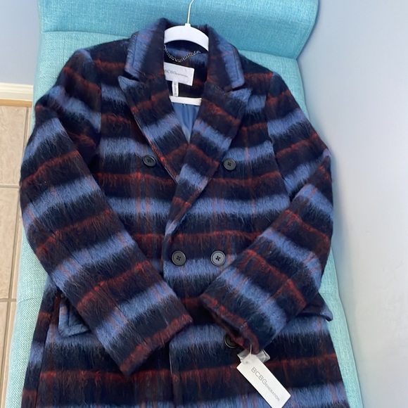 NWT BCBGeneration Double-Breasted Plaid Coat. - Picture 6 of 13